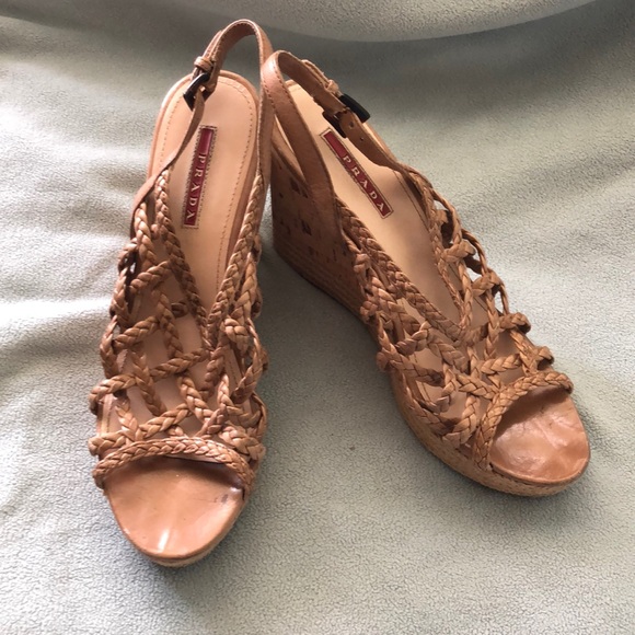 Prada Shoes - Prada Wedged Heels - Cork Prada Shoes - Prada Wedged Heels - Cork